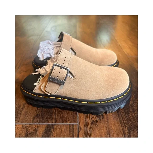 Dr. Martens Zebzag Mules in Savannah Tan - Picture 2 of 5